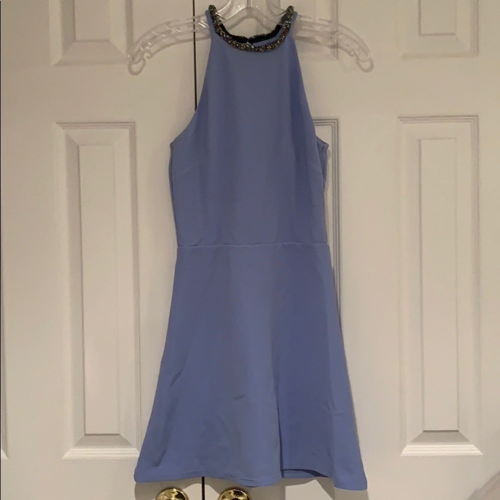 Topshop light blue beaded dress